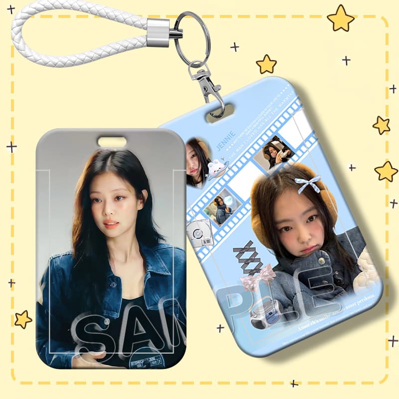 BLACKPINK Kim Jenny Meal Card Student ID Card Holder Slide Cover Campus Card Access Card Work ID Pendant