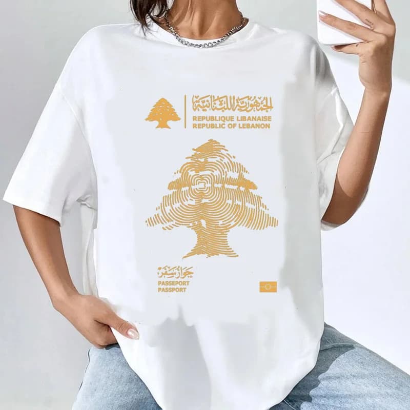 [Cross-border EU Size] Lebanon T-Shirt Teen Aesthetic Pastel Punk Digita