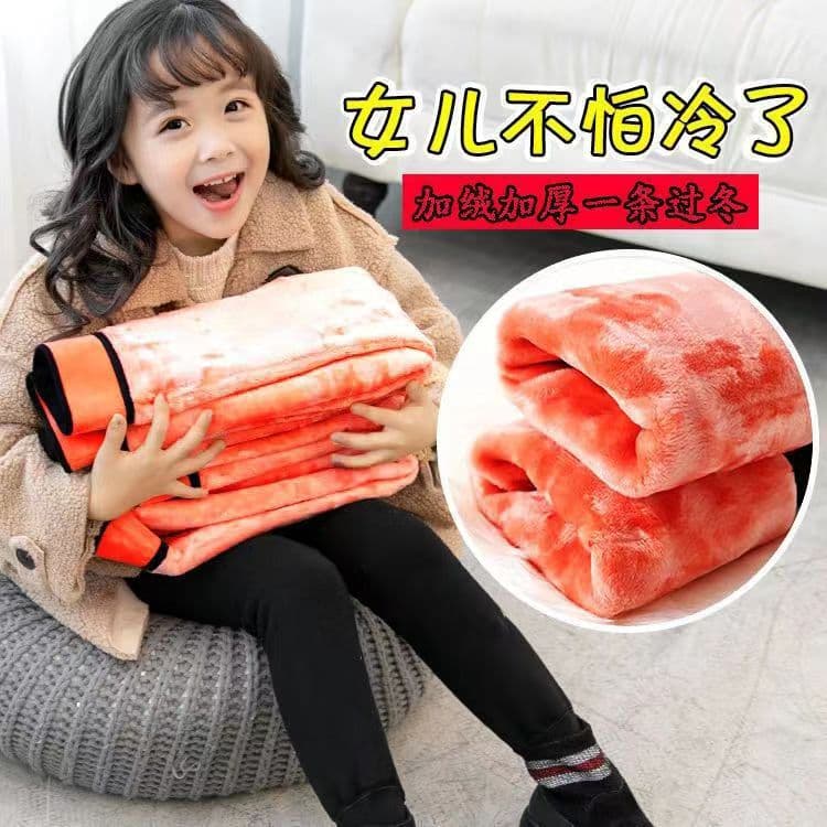 Girls' leggings, spring and autumn, fleece-lined and thickened cotton pants, suitable for medium and large girls, black tight-fitting thermal pants, high-waisted.