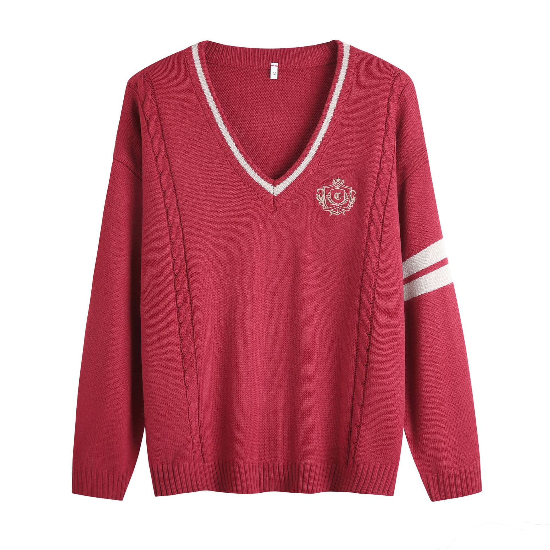 Class Uniform Autumn/Winter Preppy Style JK Sweater, Middle School Choir Recital Red Performance Outfit High School Student Sports Meet Uniform