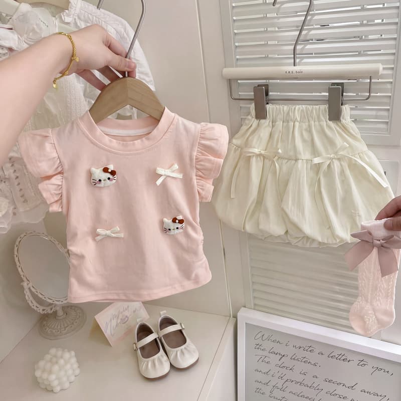 Girls short-sleeved flower skirt suit 2026 summer new style baby girl fashionable small flying sleeve T-shirt two-piece set