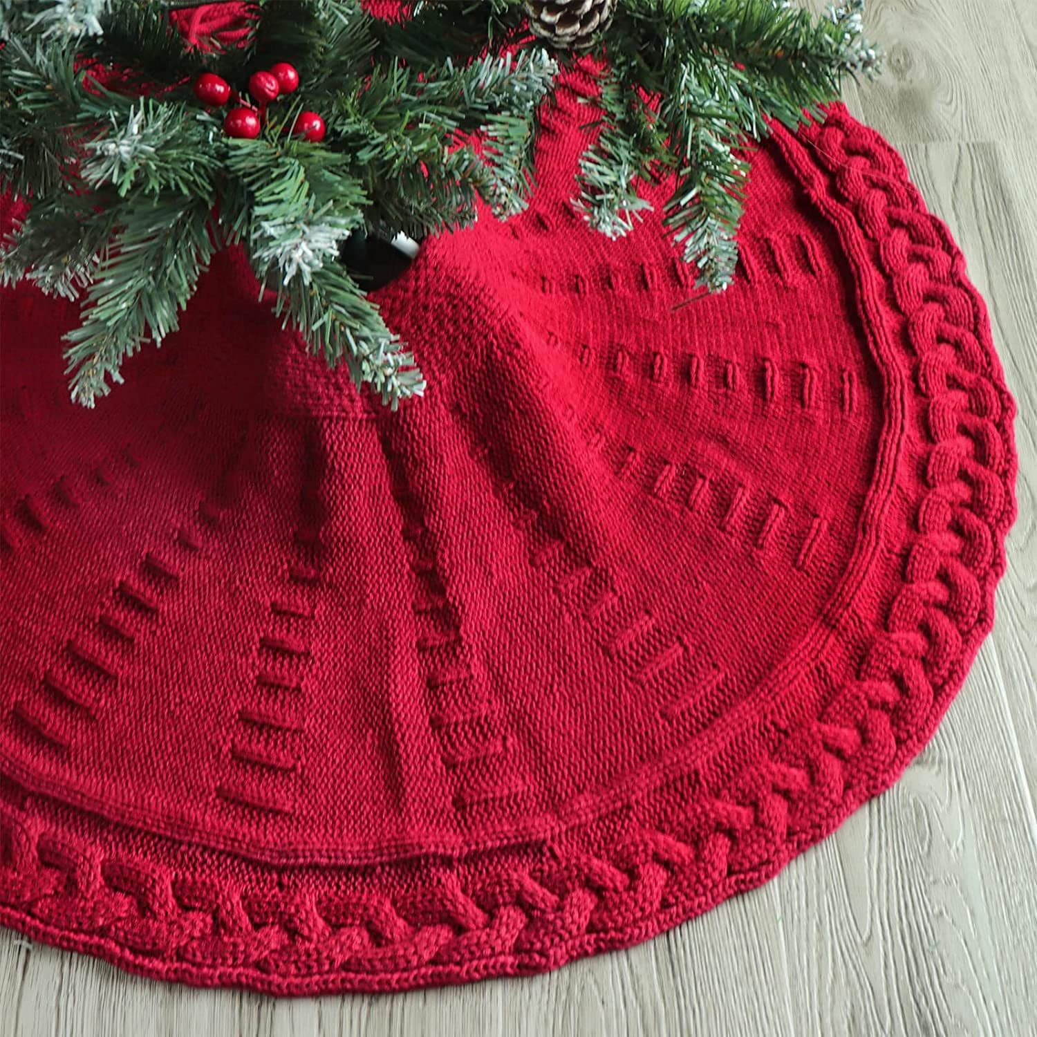 2025 New Christmas Tree Skirt Knitted Tree Apron Ornament, Christmas Gift Home Decor