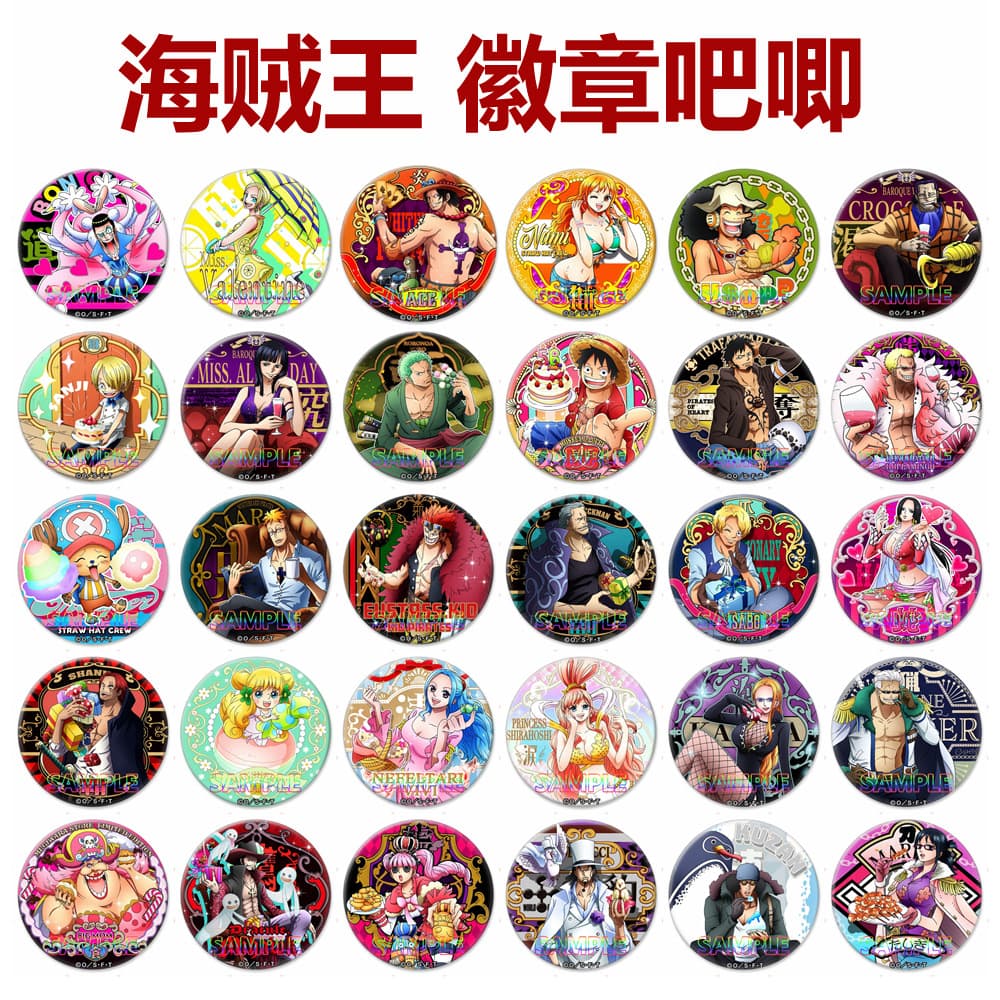 One Piece Badges Anime Merchandise Luffy Sanji Zoro Brooch Wholesale
