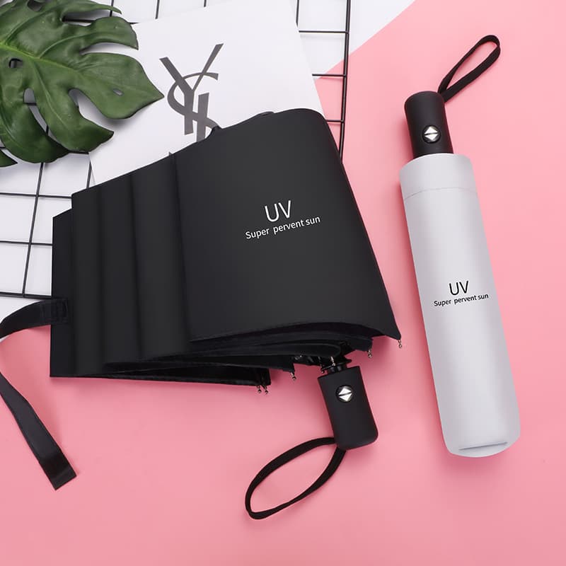 UV Fully Automatic Umbrella Wholesale Three-Fold Sunshade Umbrella All-Weather Sun Umbrella Gift Advertising Umbrella Printed Logo