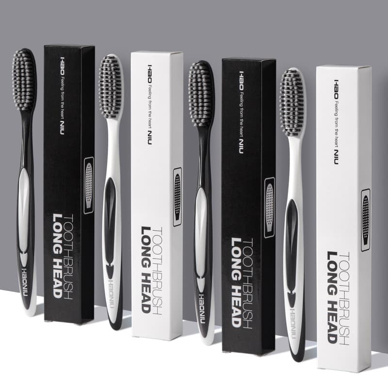 Haoniu long head toothbrush soft bristles family size individually packaged big head Douyin daily necessities supermarket toothbrush wholesale