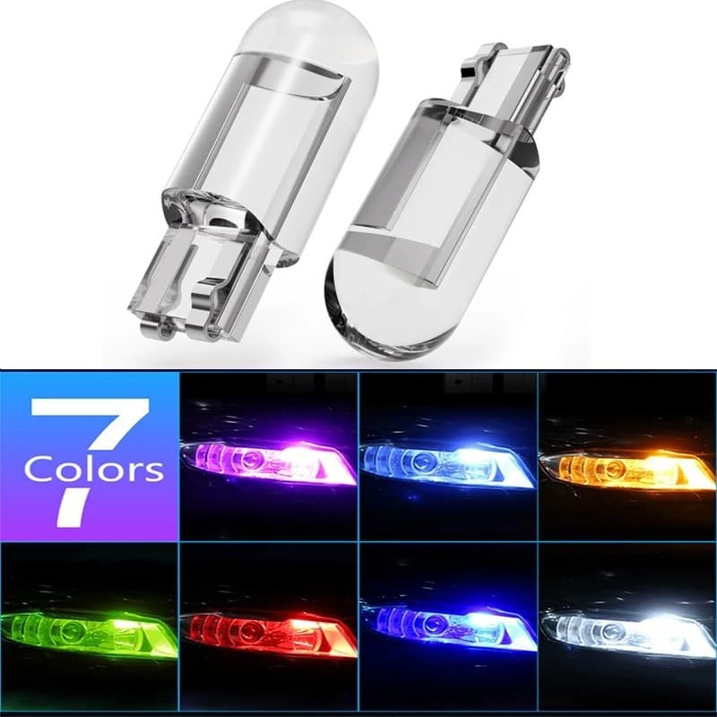 Car width indicator light T10 crystal transparent integrated LED small car light COB highlight W5W license plate light reading light