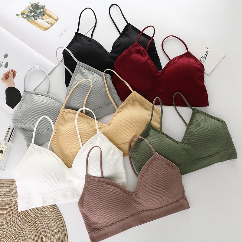 Factory Direct Sales Japanese Little Bear Backless Sleeveless Bustier Bralette, Wire-Free Camisole-Style Bra for Women and Teens