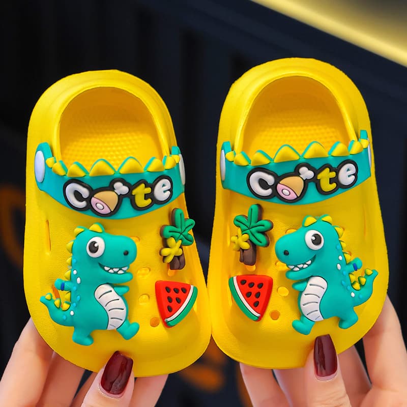 Baby Sandals Summer Boys Children Toe-Covering Crocs Cute Girls Toddler Non-Slip Kids Slippers
