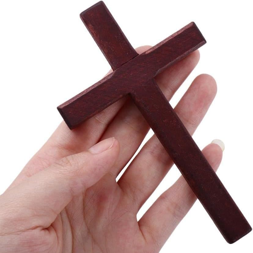 Solid Wood Cross Home Furnishings Ornaments Cross Pendant Church Solid Wood Cross Handheld Ornaments Wooden