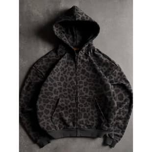 2025 Autumn European and American Retro Cross-Border Men's and Women's Leopard Print 3D Digital Print Versatile Pullover Hoodie Jacket
