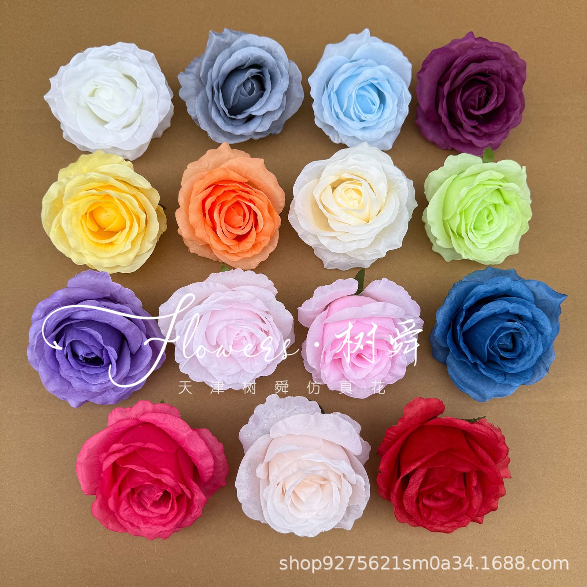 Wedding car handmade simulation flower head arch flower wall DIY simulation flower cross-border Amazon Anna rose flower head