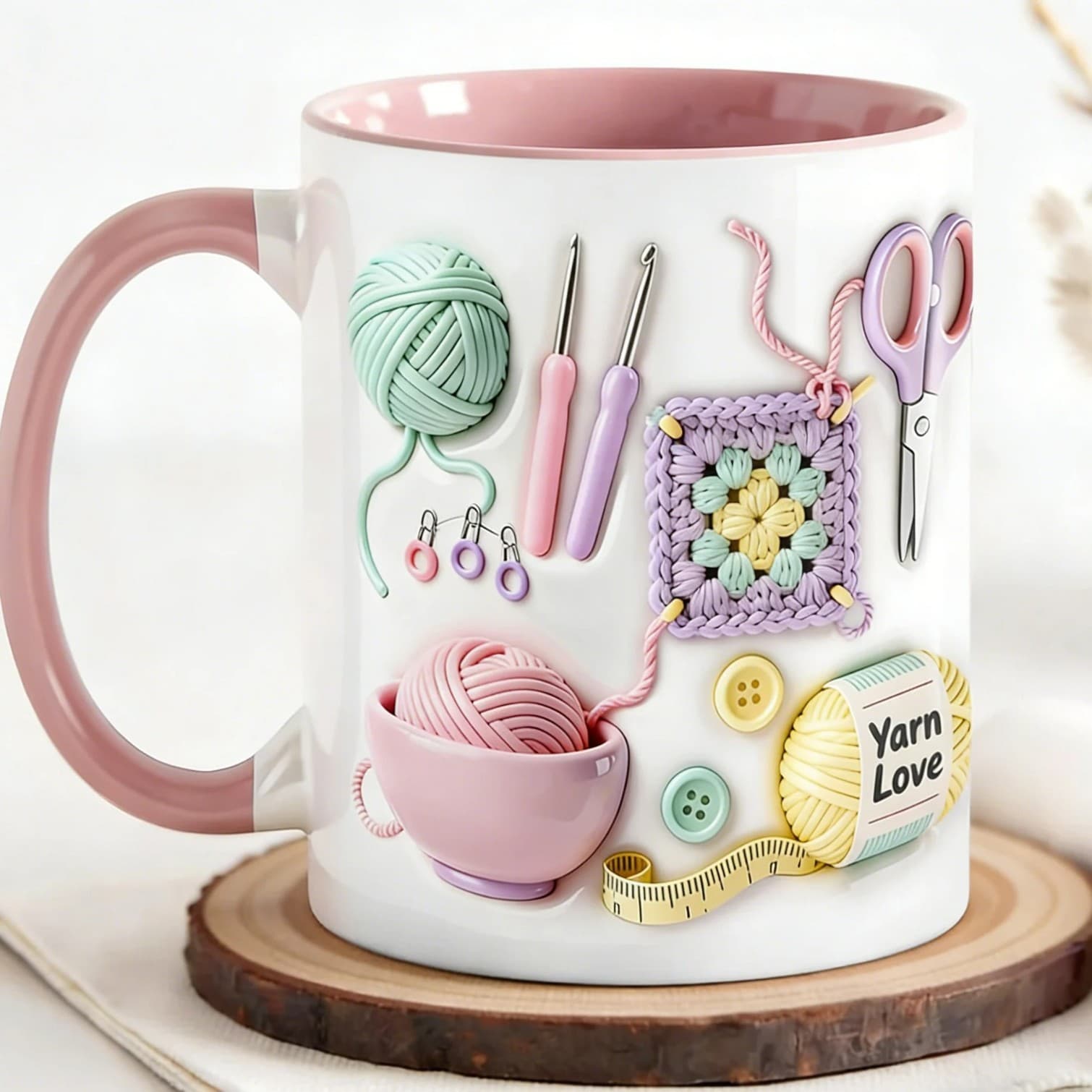 Best-selling Knitting And Sewing Tools Mug - Personalized Craft-Themed Coffee Cup