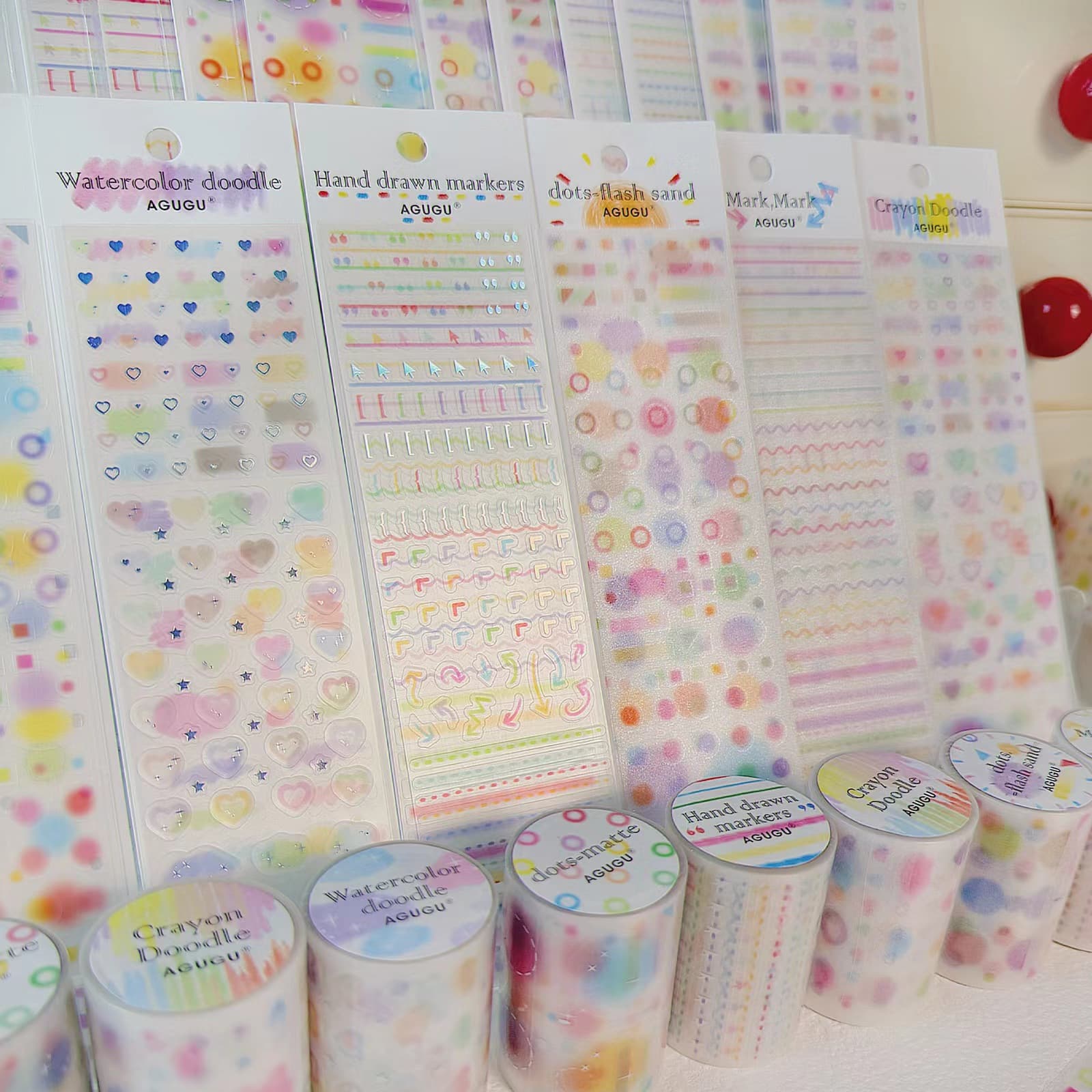Jilvy AGUGU Simple Life Die-cut Tape, Matte PET Silver Foil Sand Texture, Korean Ins Minimalist Basic Materials
