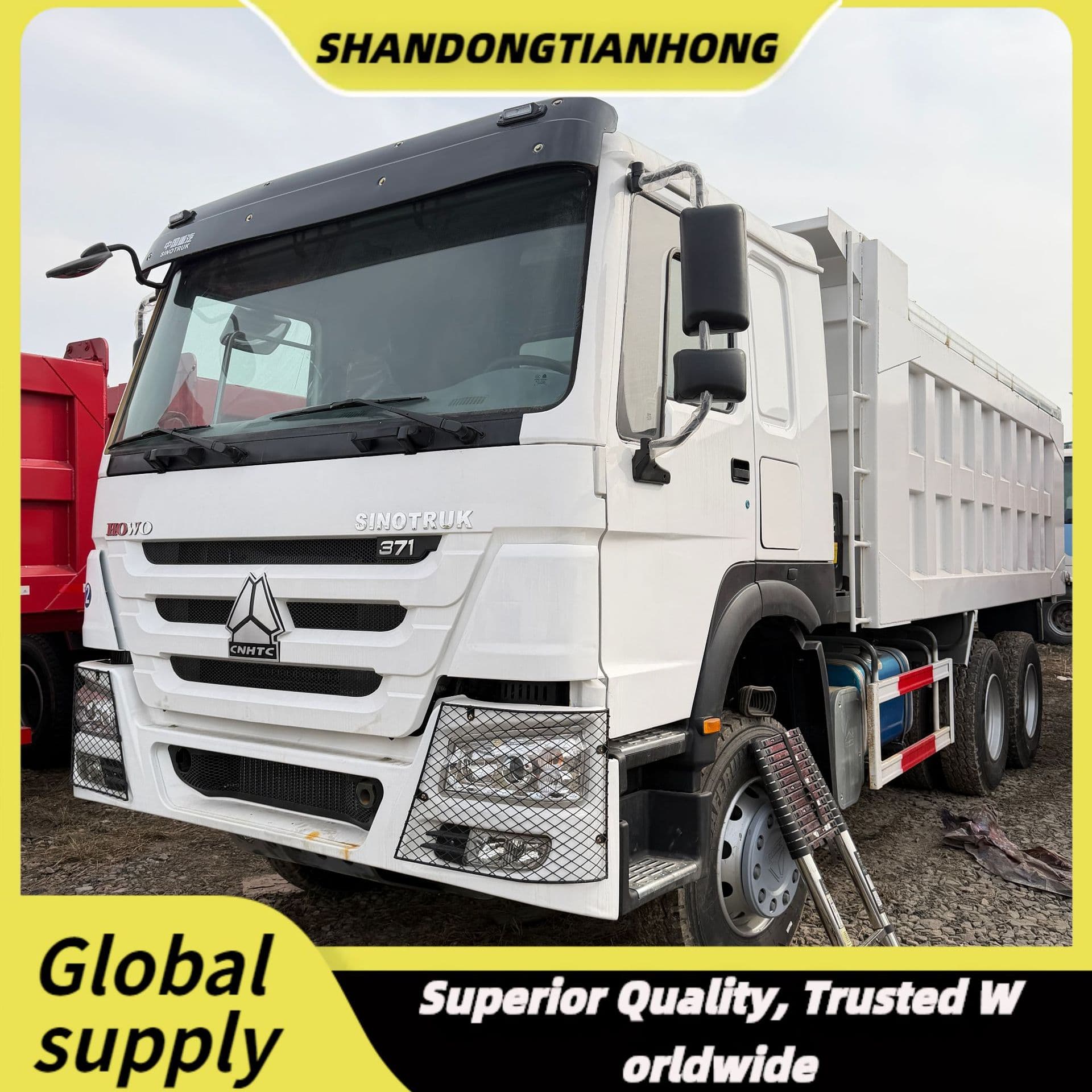 Sinotruk HOWO 371hp 6x4 dump truck exported to Africa for earthmoving and soil transport.