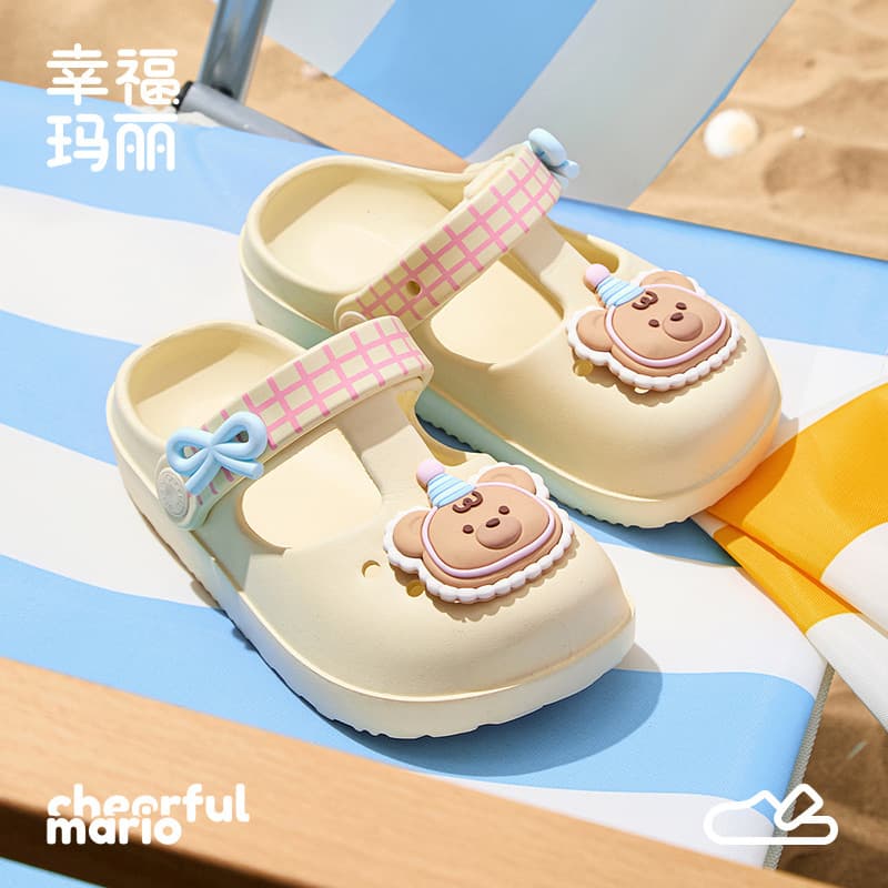 Happy Mary children's cartoon sandals, clogs, summer baby girl's non-slip EVA beach sandals and slippers