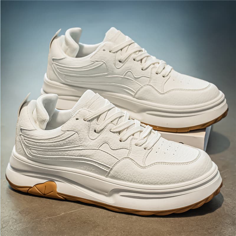Men's Shoes 2026 New Summer Trendy Versatile Korean Style Casual Work Thick Sole Heightening White Board Shoes