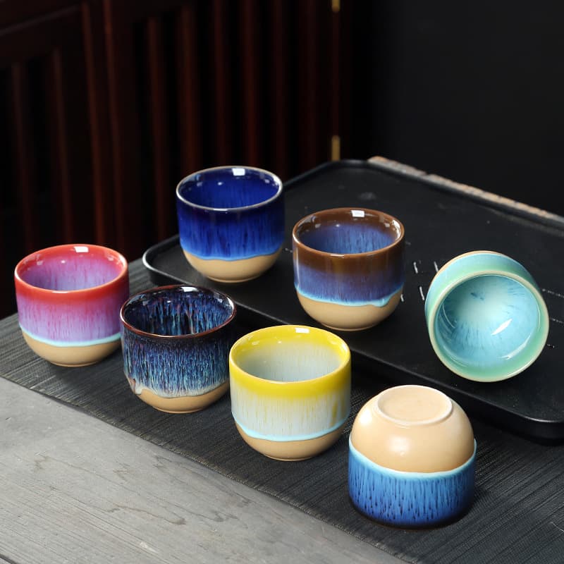 Retro Japanese Style Ceramic Cup Tea Set Single Cup Coffee Cup Coarse Ceramics Vintage Glazed Cup
