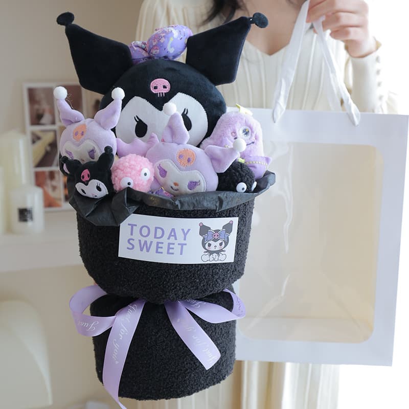 2.14 Valentine's Day Gift Kuromi Plush Toy Cartoon Bouquet Birthday Gift for Women Girlfriend Best Friend