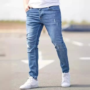 Cross-Border Premium Men's American Stretch Skinny Jeans, Amazon Slim Fit Jeans for Men