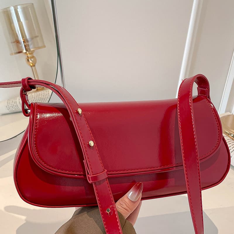 2026 Spring New Vintage Oil Wax Leather Small Square Bag Casual Shoulder Bag Stylish Fashionable High-Value Personality Crossbody Bag