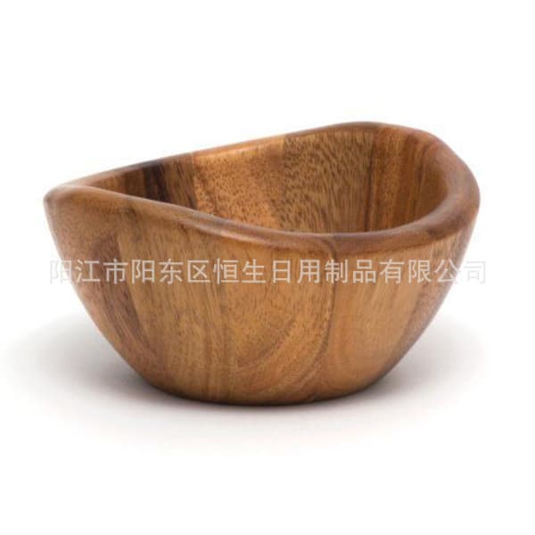 Creative New Product Acacia Wood Salad Bowl, Household Rice Bowl Soup Bowl, Hotel Restaurant Dining Bowl, Wooden Tableware