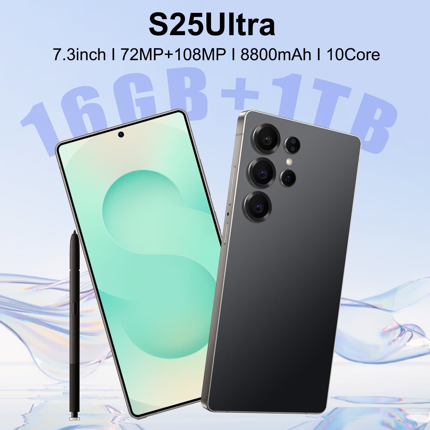 Cross-border Phone S25 Ultra Built-in Pen 6.8-inch Large Screen Android Smartphone for Foreign Trade Factory Direct Sales