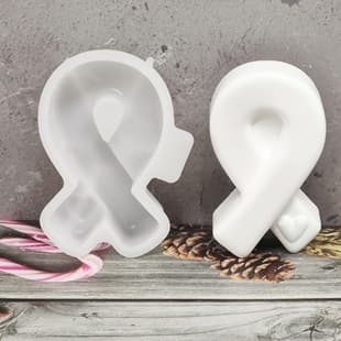 Z0227 Awareness Ribbon Heart Soap Mold Decorative Plaster Mold DIY Silicone Mold