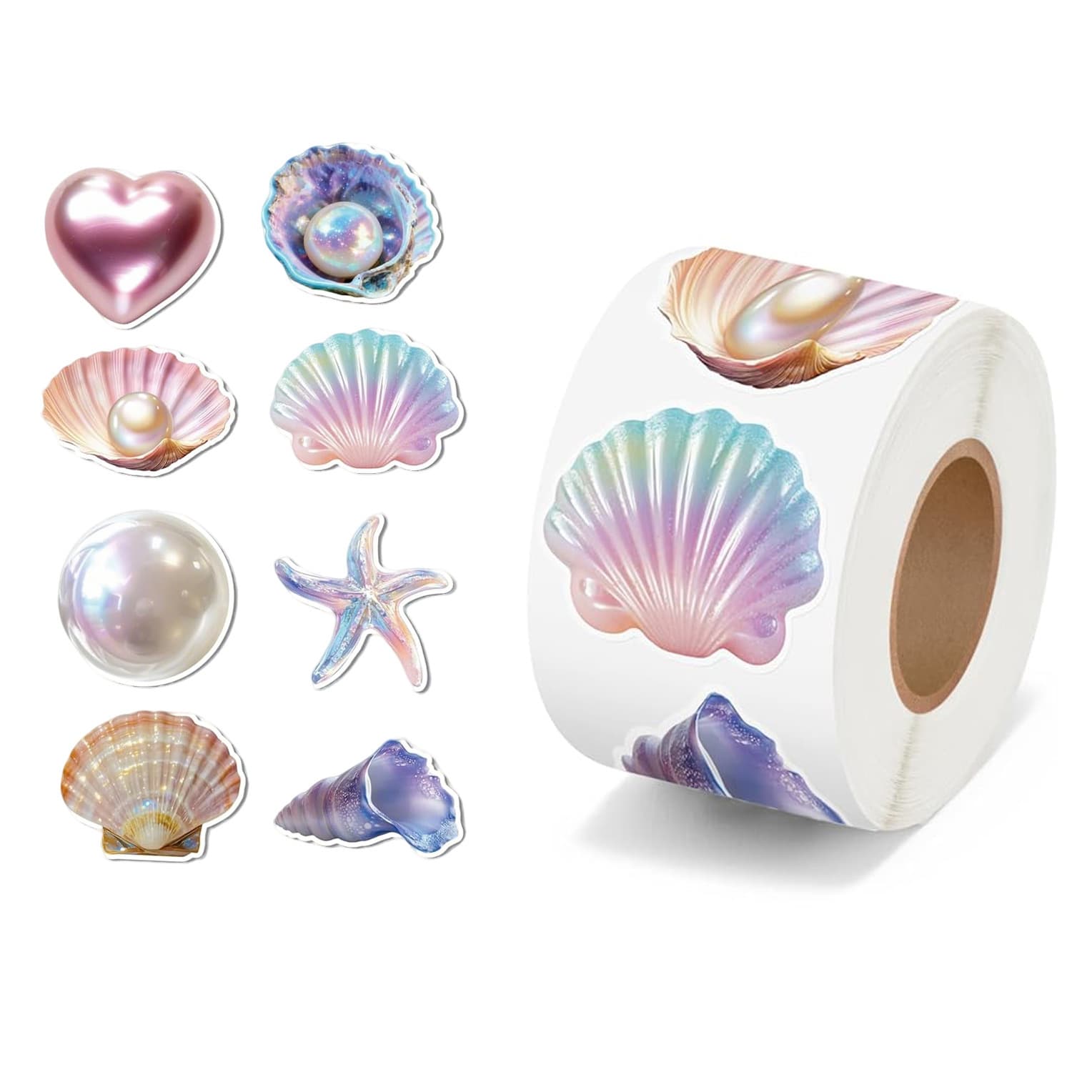 Cross-border Amazon best-selling cartoon animal stickers insect sealing stickers ocean shell pearl round stickers