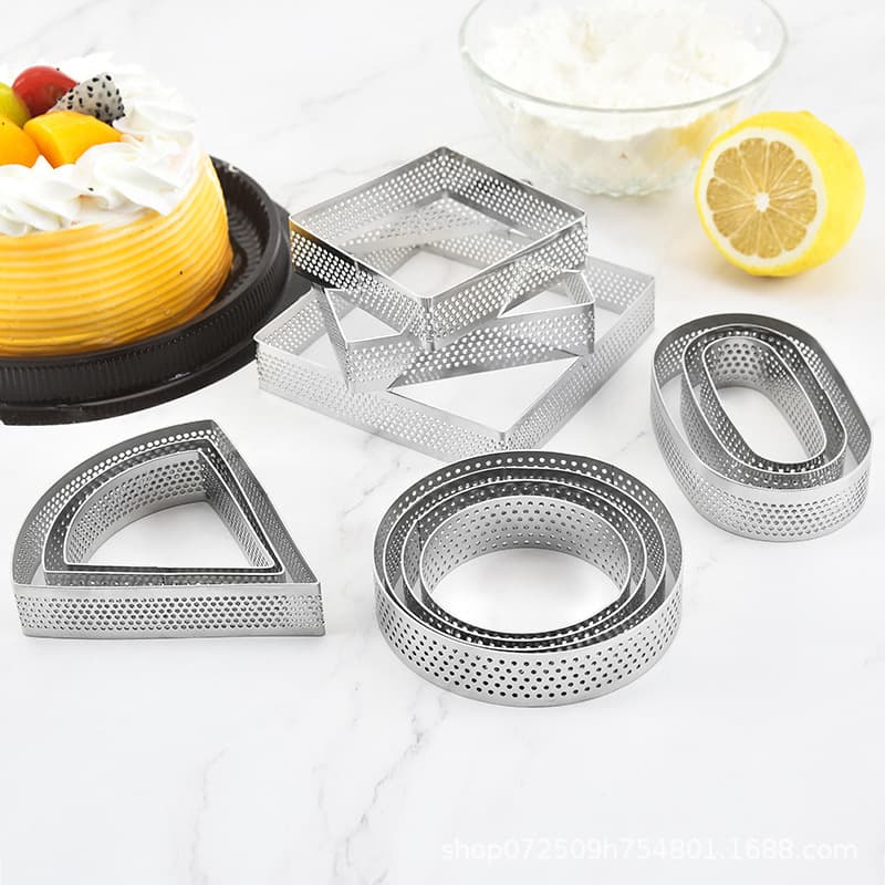 304 Seamless Stainless Steel Tower Ring with Hole Baking Tool French Cake Mold DIY Cheese Mousse Cake Ring