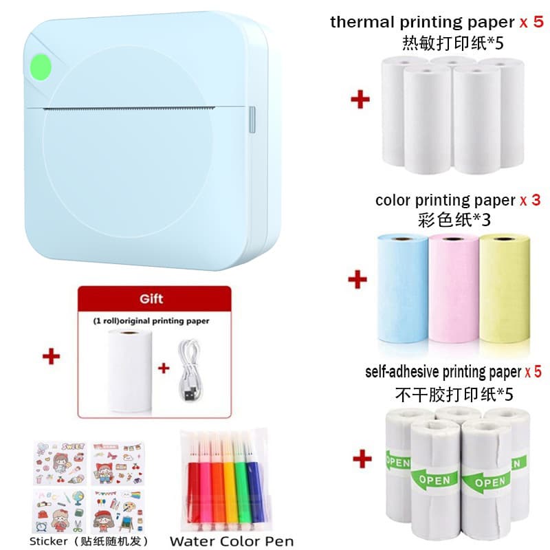 New Mini Label Printer Photo Printing Error Correction Small Home Portable Wireless Bluetooth