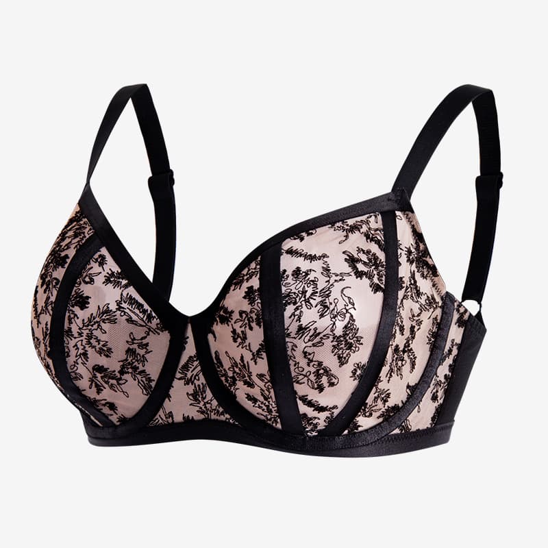 Cross-border European and American Plus Size Underwear for Women Large Bust Minimizing Anti-Sagging Push-up Breathable Mesh Large Cup Heavy MM Bra