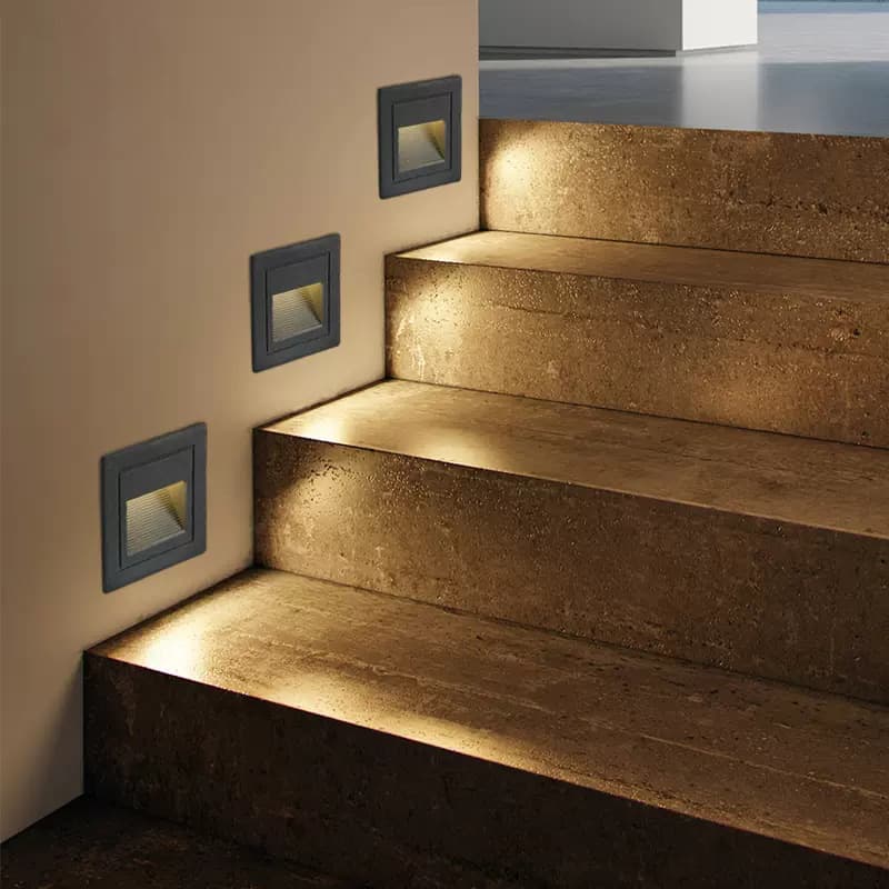 Outdoor Waterproof Floor Light 86-Type Step Light Recessed Kick Plate Lamp Corner Floor Lamp Stair Wall Light