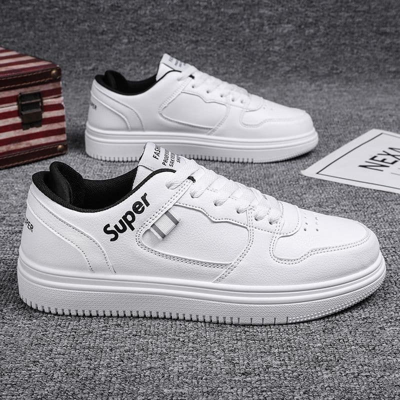 Men's White Casual Shoes Spring Versatile Breathable Sports Sneakers Trendy Board Shoes Leisure Shoes
