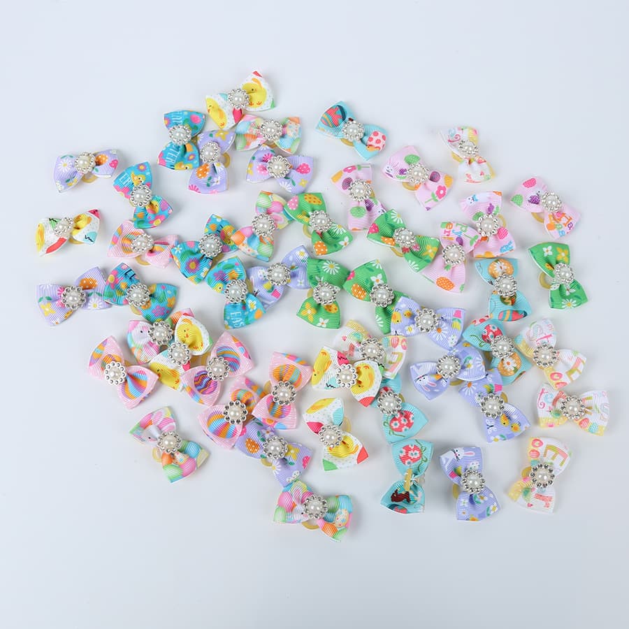 Pet Supplies Dog Accessories Easter Bow Tie Hair Band Head Flower Rubber Band Butterfly Knot Decorations