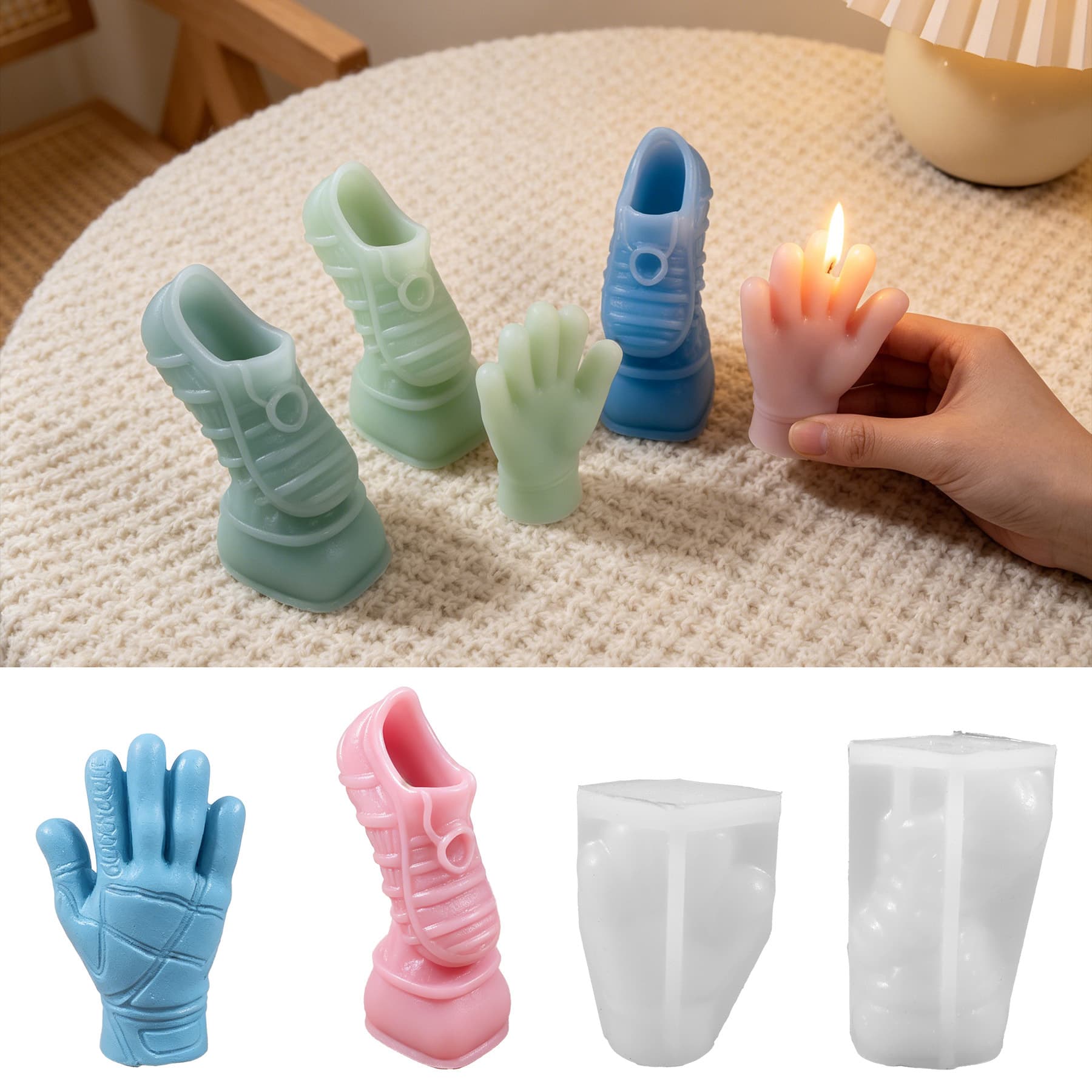 Palm Glove Aromatherapy Candle Silicone Mold World Cup DIY Golden Boot Plaster Ornament World Cup Golden Boot