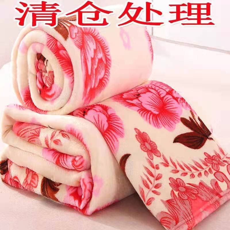 Flannel Blanket All-Season Blanket Air Conditioning Blanket Dormitory Single/Double Bed Cover Blanket Dual-Purpose Nap Blanket