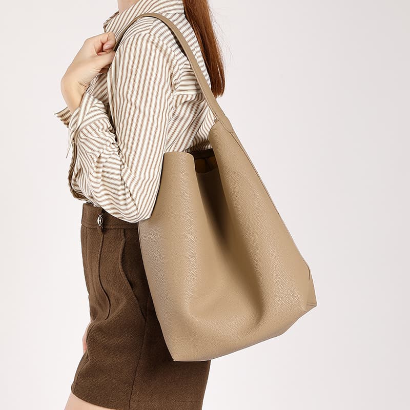 Hot-Selling Women's Underarm Shoulder Bag Commuter Premium Tote Bag Large Capacity Women's Bag Handbag Genuine Leather Bucket Bag