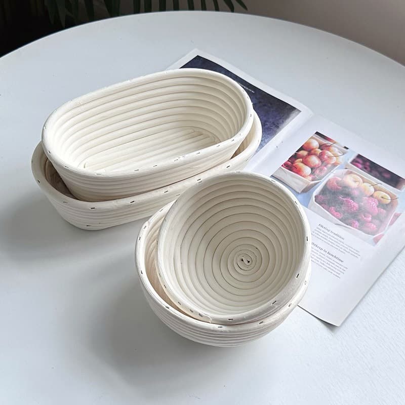 Vietnamese Rattan Wicker Indonesian Baguette Proofing Basket White Rattan Bread Cloth Basket Baking Tool Dough Fermentation Basket
