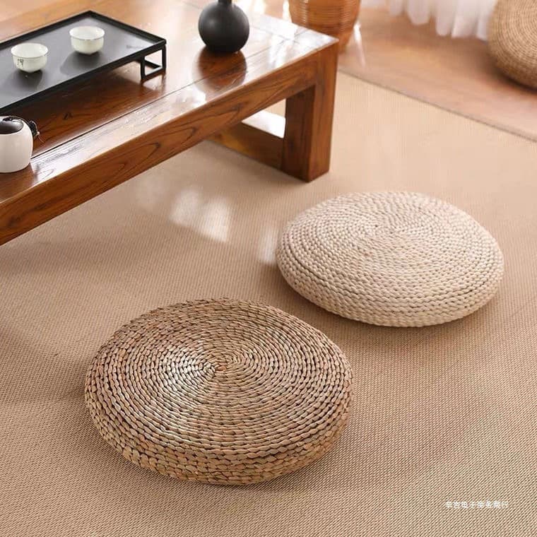 Futon cushion, tatami mat, Japanese-style futon mat, floor mat, round meditation mat, straw floor mat