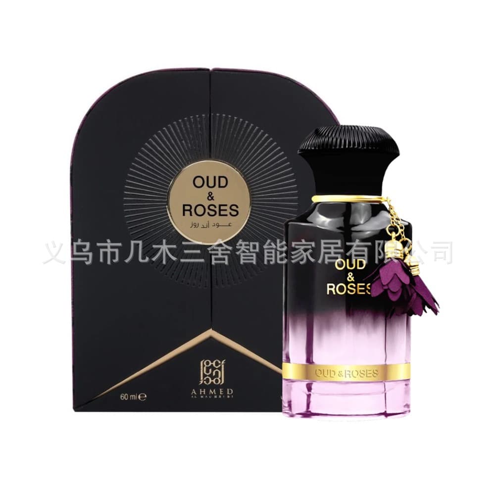 Cross-border Hot Sale Ahmed Al Maghribi Oud & Roses 60mL High Quality Middle Eastern Arab Dubai Perfume