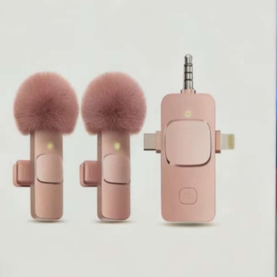 Hot-Selling Lavalier Microphone Pink Noise-Canceling Recording Live Streaming Mic for Phone