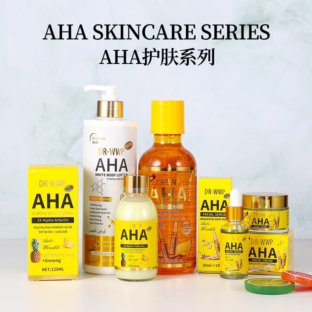 All-English AHA Skincare Series Moisturizing and Hydrating Facial Brightening Skin Tone Foreign Trade Exclusive AHA Essence Wholesale
