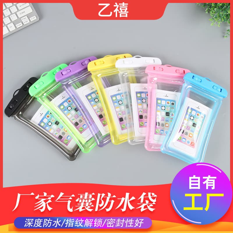 PVC Airbag Waterproof Phone Bag for Rafting, Diving, and Swimming with Inflatable Floating Feature