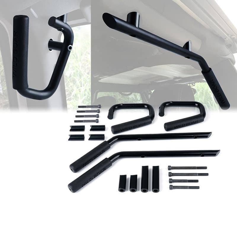 Front and rear armrest steel handle kit for 07-18 Jeep Wrangler JK four-door models
