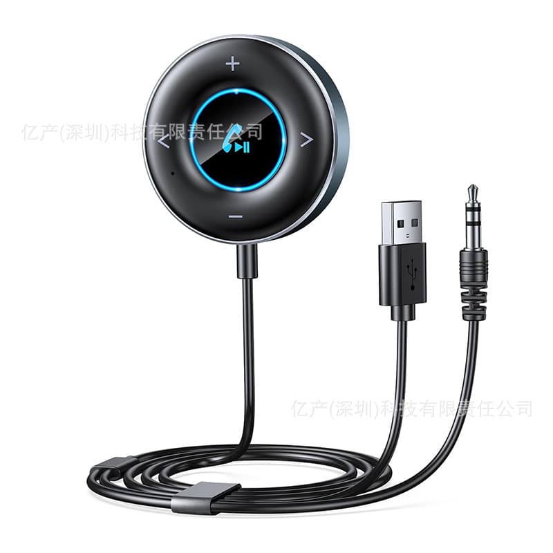 Bluetooth 5.3 Player Hands-Free Phone 3.5mm Receiver Aux Audio Transmitter USB Power Supply Car Home Dual-Use