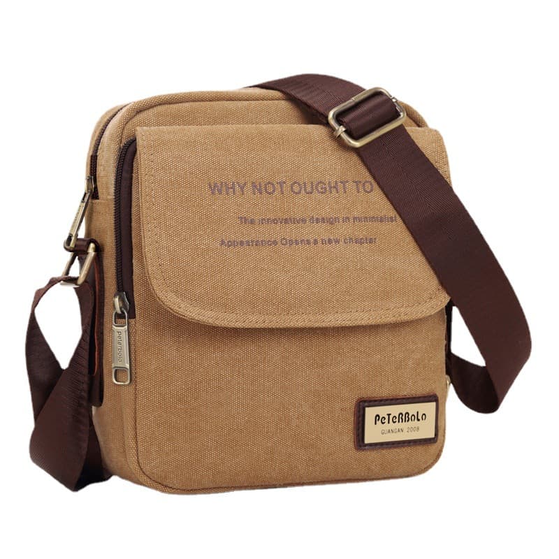 2024 Men's Vintage Single Shoulder Canvas Bag Korean Style High-End Commuting Mail Bag Motorcycle Equipment Accessories