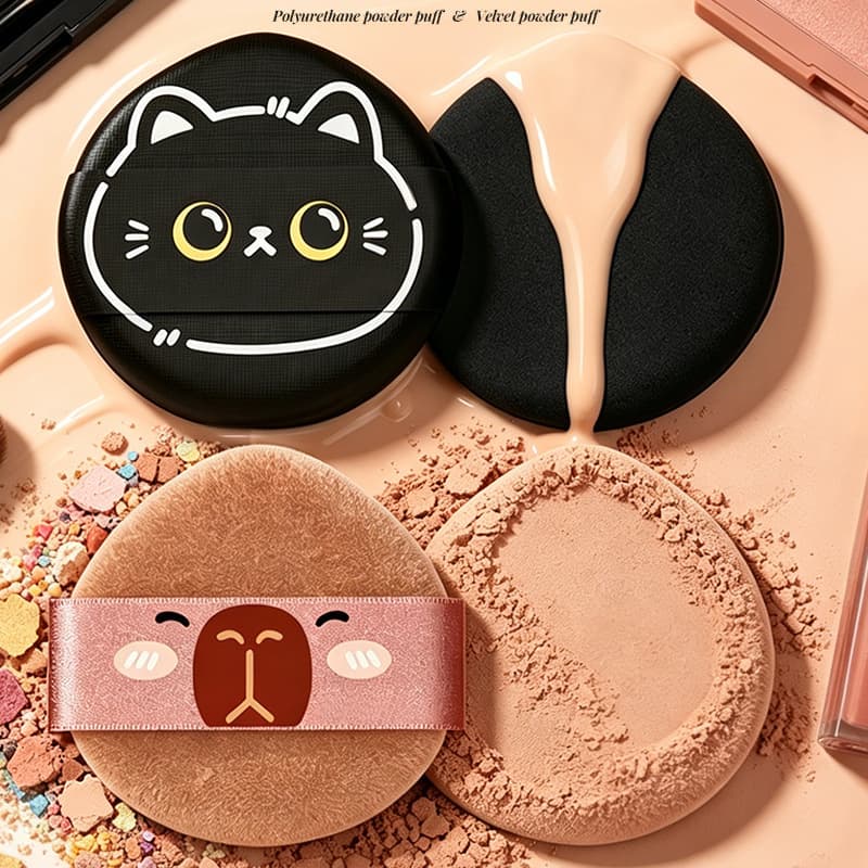Premium Makeup Brush Set with Paper Box, Includes Powder Puff