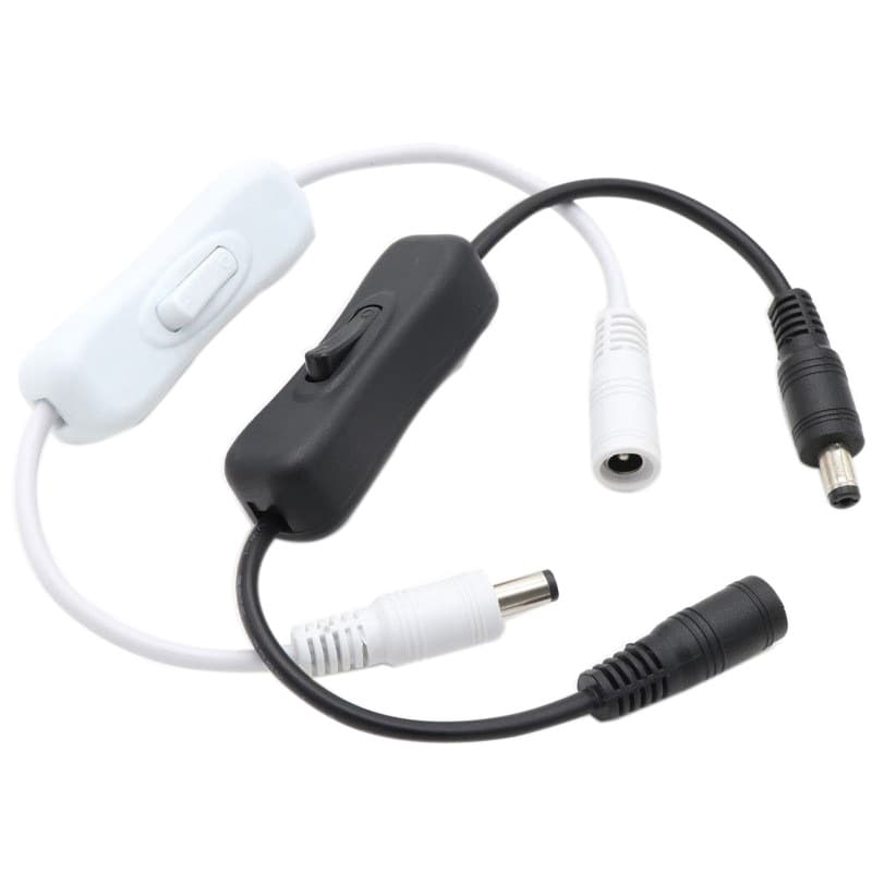 USB switch cable white DC switch cable 5.5*2.1 DC switch cable light strip switch cable black