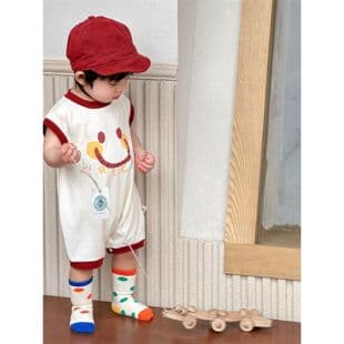 Baby Korean Summer Outfit One Year Old Baby Sleeveless Round Neck Short Crawl Thin Breathable Casual Jumpsuit Romper