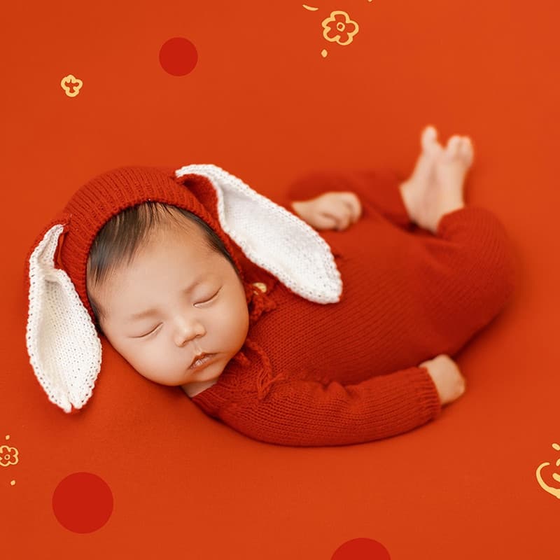 New Children's Photography Outfit for Full Moon, 100 Days, New Year Rabbit Theme Studio Baby Photo Shoot Costume